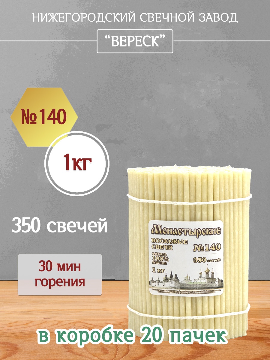 Восковые свечи БЕЛЫЕ № 140